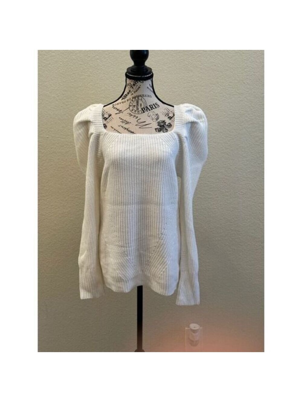 NWT | White Puffy Sleeve Sweater | ee:some | Large | SKU53